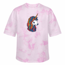 Футболка тай-дай оверсайз FATLINE Радужный единорог - FATLINE Футболка тай-дай оверсайз FATLINE Радужный единорог