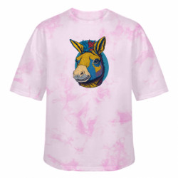 Футболка тай-дай оверсайз FATLINE Радужный осел - FATLINE Футболка тай-дай оверсайз FATLINE Радужный осел