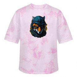 Футболка тай-дай оверсайз FATLINE Військова лисиця - FATLINE Футболка тай-дай оверсайз FATLINE Військова лисиця