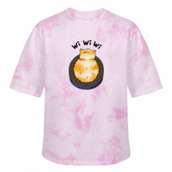 Футболка тай-дай оверсайз FATLINE Wi wi wi cat - FATLINE Футболка тай-дай оверсайз FATLINE Wi wi wi cat