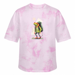 Футболка тай-дай оверсайз FATLINE Жаба турист - FATLINE Футболка тай-дай оверсайз FATLINE Жаба турист