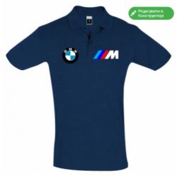 Футболка темно-синяя поло мужская (XL) BMW M  - FATLINE