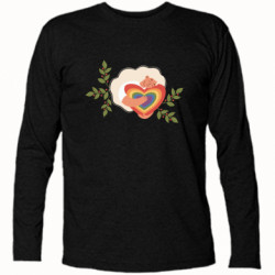 Футболка с длинным рукавом Женщина блондинка с радужным сердцем - FATLINE Футболка с длинным рукавом Женщина блондинка с радужным сердцем