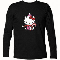 Футболка с длинным рукавом Christmas Kitty with candy - FATLINE Футболка с длинным рукавом Christmas Kitty with candy