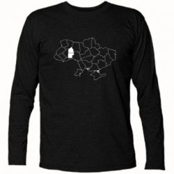 Футболка з довгим рукавом Хмельницький на мапі України