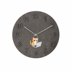 Годинник настінний Concept Руда кішка працює за ноутбуком - FATLINE Годинник настінний Concept Руда кішка працює за ноутбуком
