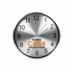 Часы настенные SilverTime Born to code forced to work - FATLINE Часы настенные SilverTime Born to code forced to work