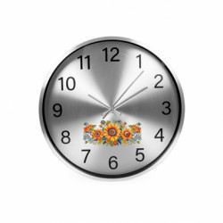 Часы настенные SilverTime Имитация вышивки подсолнухи - FATLINE Часы настенные SilverTime Имитация вышивки подсолнухи