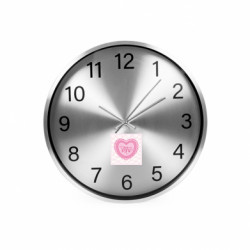 Годинник настінний SilverTime Серце I think in pink - FATLINE Годинник настінний SilverTime Серце I think in pink