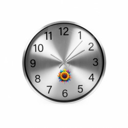 Часы настенные SilverTime Подсолнух и радужные лепестки - FATLINE Часы настенные SilverTime Подсолнух и радужные лепестки