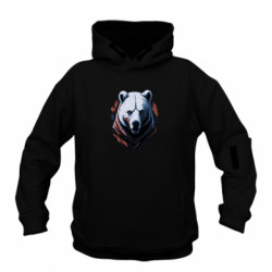 Худи детская премиум FATLINE Яростный белый медведь - FATLINE Худи детская премиум FATLINE Яростный белый медведь