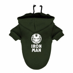 Худи для собаки Iron man text - FATLINE Худи для собаки Iron man text