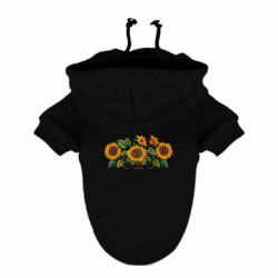 Худи для собаки Имитация вышивки подсолнушки - FATLINE Худи для собаки Имитация вышивки подсолнушки