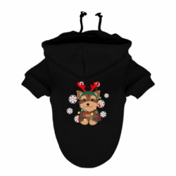 Худі для собаки Новорічний йоркширський тер'єр - FATLINE Худі для собаки Новорічний йоркширський тер'єр