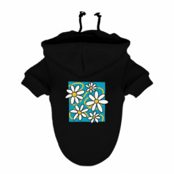 Худи для собаки Ромашки на голубом - FATLINE Худи для собаки Ромашки на голубом