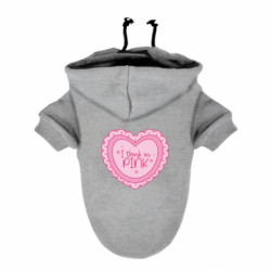 Худи для собаки Сердце I think in pink - FATLINE Худи для собаки Сердце I think in pink