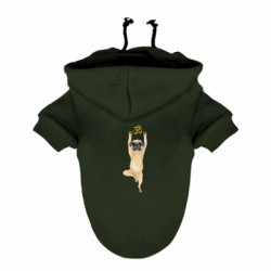 Худи для собаки йога мопс в позе дерева - FATLINE Худи для собаки йога мопс в позе дерева