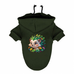 Худи для собаки Зеленый ёжик в суккулентах - FATLINE Худи для собаки Зеленый ёжик в суккулентах