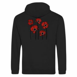 Худи на молнии унисекс Цветы вокруг следов от пуль - FATLINE Худи на молнии унисекс Цветы вокруг следов от пуль