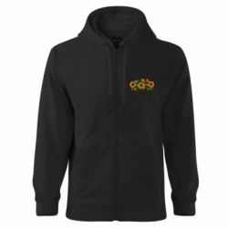 Худі на блискавці унісекс Імітація вишивки соняшки - FATLINE Худі на блискавці унісекс Імітація вишивки соняшки