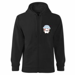 Худи на молнии унисекс Мишка с цветочком - FATLINE Худи на молнии унисекс Мишка с цветочком