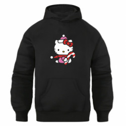 Худи оверсайз Christmas Kitty with candy - FATLINE Худи оверсайз Christmas Kitty with candy