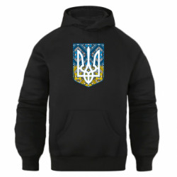 Худи оверсайз Герб Украины с вышивкой - FATLINE Худи оверсайз Герб Украины с вышивкой
