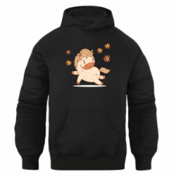 Худі оверсайз Грайлива конячка з кленовим листям - FATLINE Худі оверсайз Грайлива конячка з кленовим листям