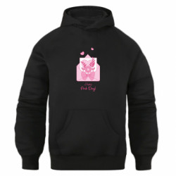 Худи оверсайз Письмо Happy Pink Day - FATLINE Худи оверсайз Письмо Happy Pink Day