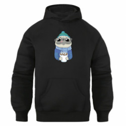 Худи оверсайз Мопс любит кофе - FATLINE Худи оверсайз Мопс любит кофе