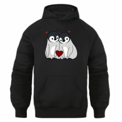 Худі оверсайз Пара закоханих пінгвінів