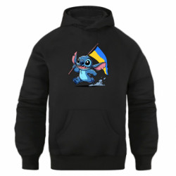 Худи оверсайз Стич с украинским флагом - FATLINE Худи оверсайз Стич с украинским флагом