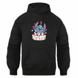 Худи оверсайз Стич с праздничным тортом - FATLINE Худи оверсайз Стич с праздничным тортом