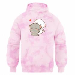 Худи оверсайз тай-дай FATLINE Котики кохання - FATLINE Худи оверсайз тай-дай FATLINE Котики кохання