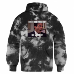 Худи оверсайз тай-дай FATLINE The Office meme NO! - FATLINE Худи оверсайз тай-дай FATLINE The Office meme NO!