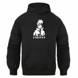 Худи оверсайз Uchiha Sasuke Black And White Art - FATLINE Худи оверсайз Uchiha Sasuke Black And White Art