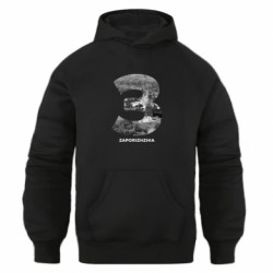 Худи оверсайз Zaporizhzhia Black & White - FATLINE Худи оверсайз Zaporizhzhia Black & White
