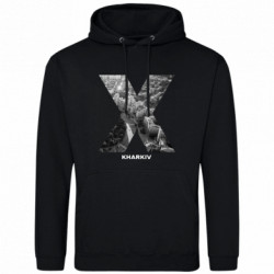 Худи облегченное Kharkiv Black & White - FATLINE Худи облегченное Kharkiv Black & White
