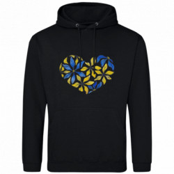 Худі полегшене Українське седце з квітів - FATLINE Худі полегшене Українське седце з квітів