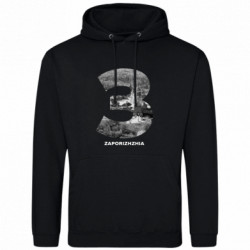 Худи облегченное Zaporizhzhia Black & White - FATLINE Худи облегченное Zaporizhzhia Black & White