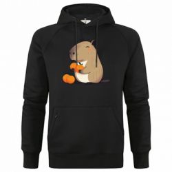Худи премиум мужская Капибара радуется апельсинам - FATLINE Худи премиум мужская Капибара радуется апельсинам