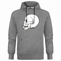 Худи премиум мужская Кот с рыбьей костью. Череп - FATLINE Худи премиум мужская Кот с рыбьей костью. Череп