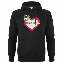 Худи премиум мужская Полтава, цветок и сердце. - FATLINE Худи премиум мужская Полтава, цветок и сердце.