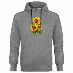 Худи премиум мужская три подсолнуха - FATLINE Худи премиум мужская три подсолнуха