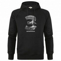 Худи премиум мужская Zaporizhzhia Black & White - FATLINE Худи премиум мужская Zaporizhzhia Black & White