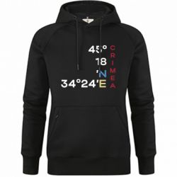 Худи премиум женская Крым Координаты - FATLINE Худи премиум женская Крым Координаты