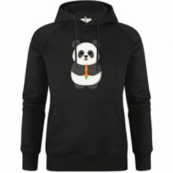 Худи премиум женская Милая панда с морковкой - FATLINE Худи премиум женская Милая панда с морковкой