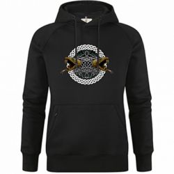 Худи премиум женская Snake and Celtic Pattern - FATLINE Худи премиум женская Snake and Celtic Pattern