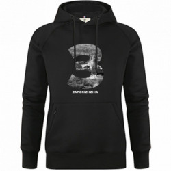 Худи премиум женская Zaporizhzhia Black & White - FATLINE Худи премиум женская Zaporizhzhia Black & White