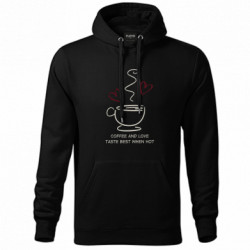 Худі унісекс Кава та кохання найкращі, коли вони гарячі